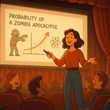 PowerPoint-Karaoke-Abend im Kino - gezeichnetes Event-Bild